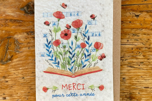 Les cartes de Lulu "Merci pour cette année" (coquelicots)